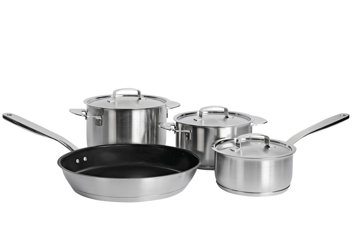 Комплект посуды All Steel с логотипом Miele 4 предмета KMTS 5704-2 Miele купить в Сочи | Всегда в наличии! | Артикул 11945190 | Официальный сайт