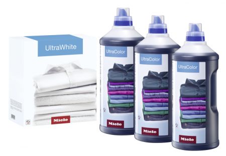 Набор моющих средств для ухода за бельём 3×UltraColor + 1×UltraWhite Miele купить в Сочи | Всегда в наличии! | Артикул 11518190 | Официальный сайт